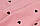 Муслін жатка Сердечка чорні на пильно-рожевому 135 см, фото 2