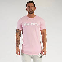 Молодежная футболка VQH розовая удлиненного кроя