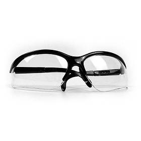 Окуляри захисні прозорі, матеріал лінз - полікарбонат, матеріал завушників - полікарбонат чорного кольору, mst