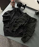 Мужской спортивный костюм весенний осенний кофта на молнии + штаны черный