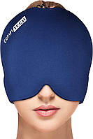 Comfitech Шапочка для облегчения головной боли, от мигрени, стресса, опухших глаз, Blue, Medium, 1 шт