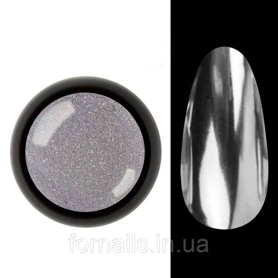 Дзеркальна втирка для дизайну нігтів Designer Mirror powder Silver №02, фото 1