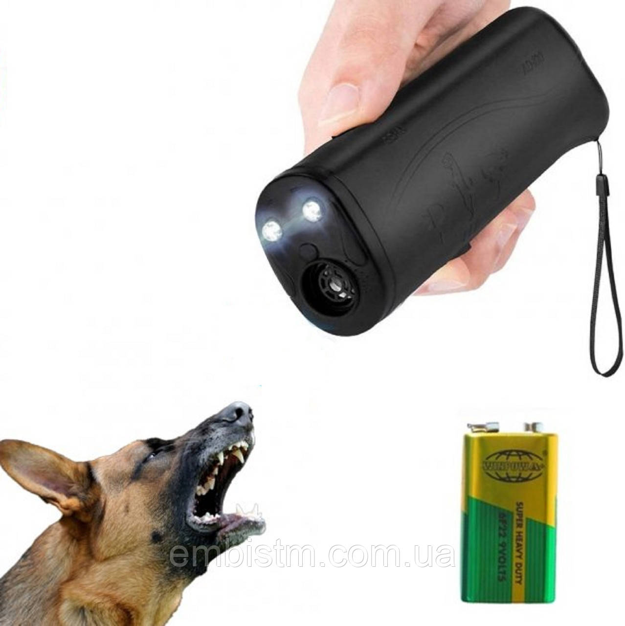 Потужний Ультразвуковий відлякувач захист від собак c ліхтариком Repeller AD-100 Відлякувач навчання собаки