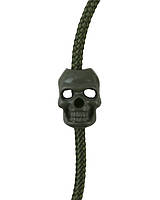 Стопперы фиксаторы для шнурка 10шт декоративный наконечник KOMBAT UK Skull Cord Stoppers оливковый KU_22