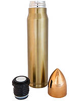 Термос тактический военный вакуумный KOMBAT UK Bullet Flask Золотистый 1000 мл DM_11