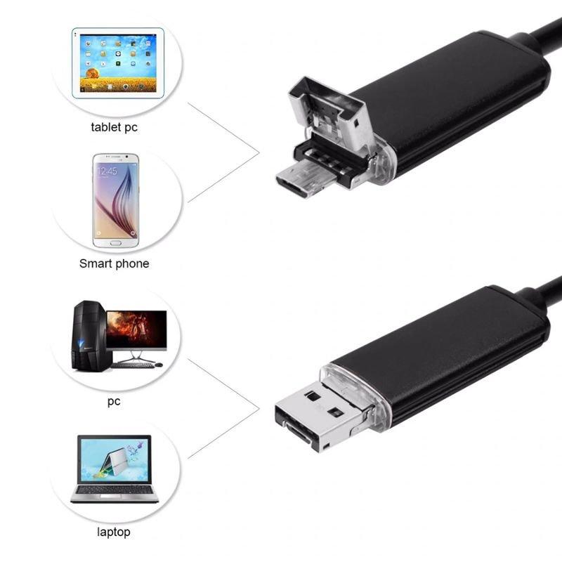 USB эндоскоп для смартфона и ноутбука HD 480P Kerui 655H, 5 метров, 5.5 мм, жесткий кабель KU_22 - фото 3 - id-p1790191806