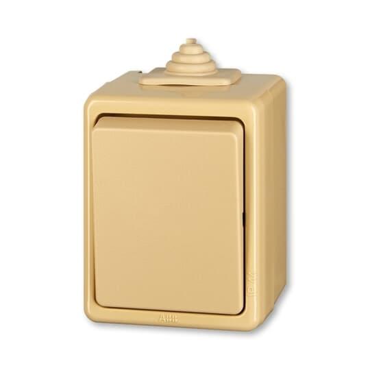 Вимикач 1-кл. кнопка IP44 ABB Praktik Бежевий (3553-01929 D)