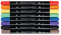 Набір маркерів з двома накінечнками Derwent Academy™ Twin-Tip Markers - Brush, 8 шт., фото 3