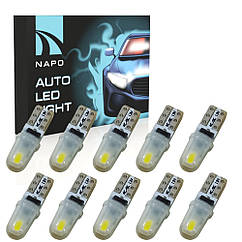 Комплект світлодіодних ламп NAPO LED T5-3014-2smd T5 W1,2W 10 шт колір світіння білий