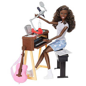 Ігровий набір лялька Барбі Barbie Музикантка з гітарою і піаніно темношкіра FCP74