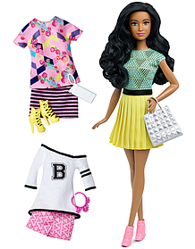 Лялька Барбі Модниця Barbie Fashionistas #34 з трьома комплектами одягу DTD97