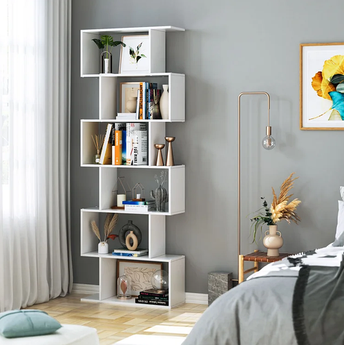 Асимметричный стеллаж для книг (декора, игрушек), стеллаж змейка ...