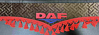 Шторы люкс в кабину DAF ДАФ лобовое стекло-1 и боковые-2 флок коричневый-красный