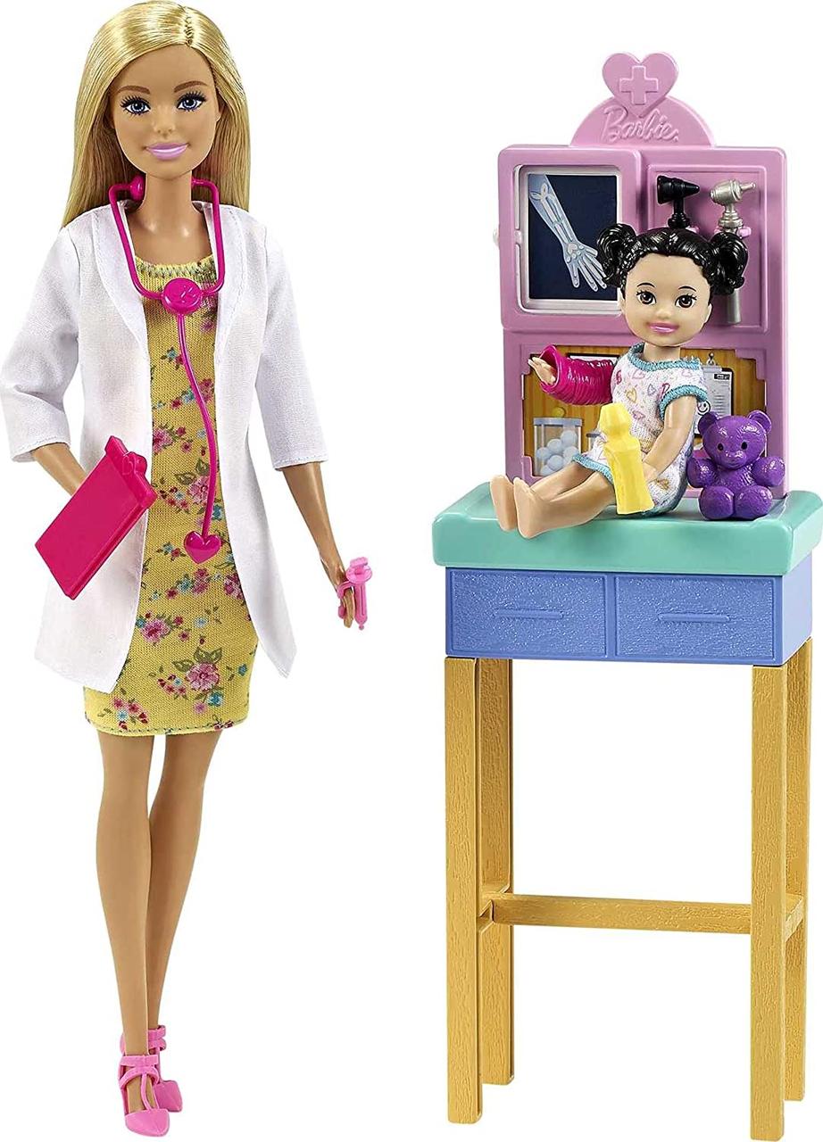 Ігровий набір Barbie Професії лялька Барбі Педіатр GTN51