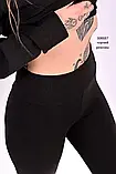 Жіночі лосини чорного кольору з трикотажу весна осінь, фото 2