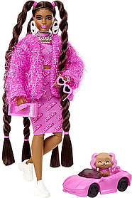 Лялька Барбі Екстра Barbie Extra шатенка з косичками HHN06