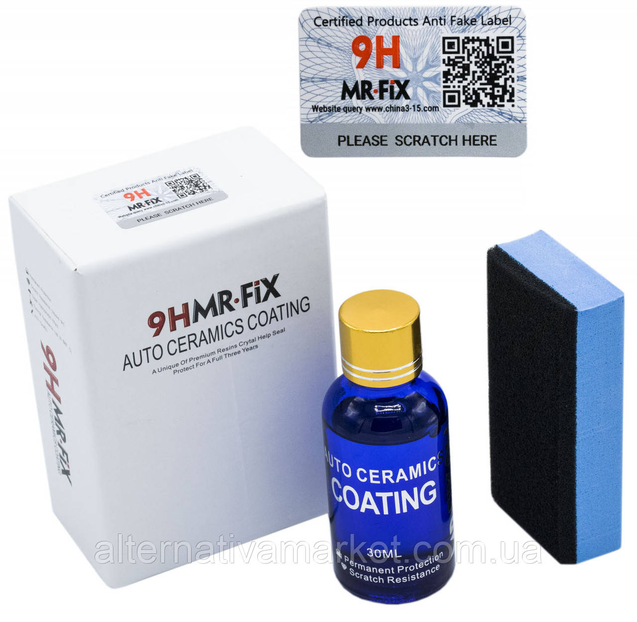 Рідке скло 9H MR-FIX нанокераміка, рідка кераміка, супер гідрофоб, 30ml, фото 1