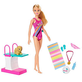 Лялька Барбі Тренування в басейні блондинка Barbie Dreamhouse Adventures GHK23