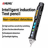 Безконтактний індикатор, детектор напруги ANENG VD409B (AC 50/60Hz 12-1000В, світлова, звукова індикація), фото 3