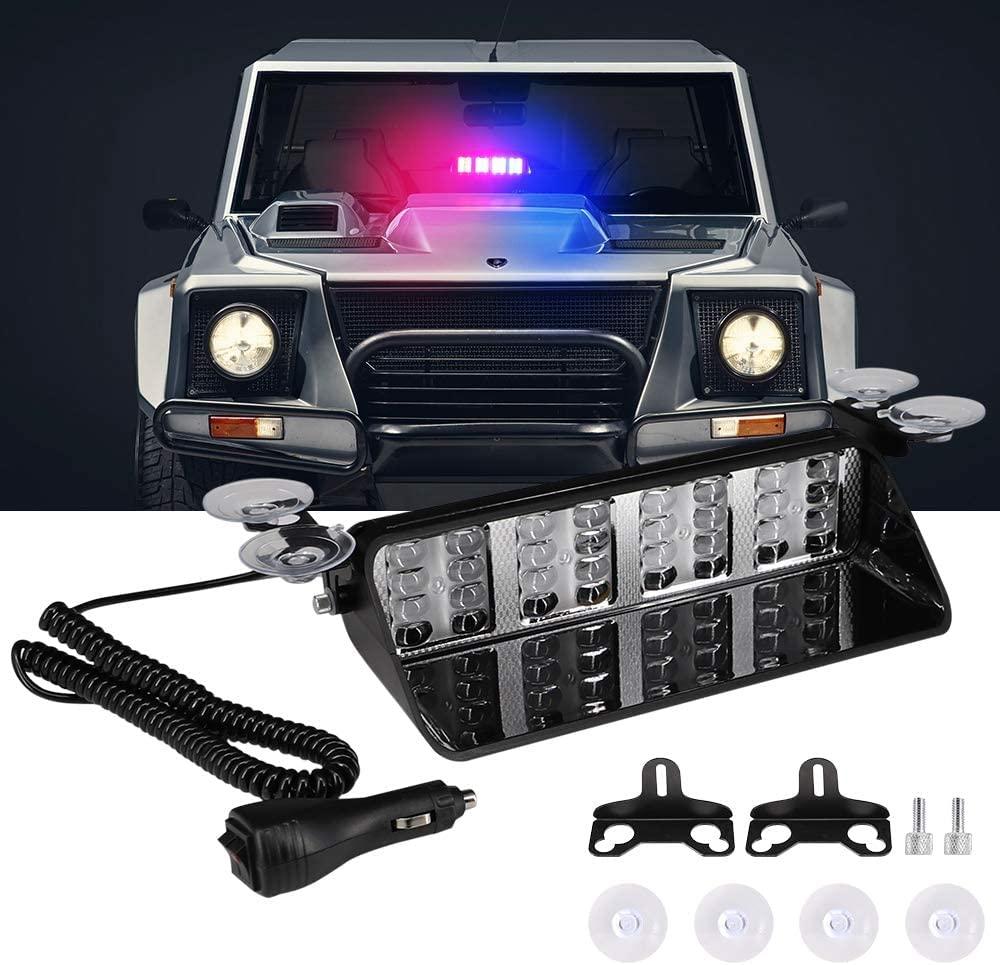 Стробоскоп ЧЕРВОНО-СИНІЙ на лобове скло "Flashing KING-S32", проблисковий маячок салон авто (12-24V, ЯРКИЙ)