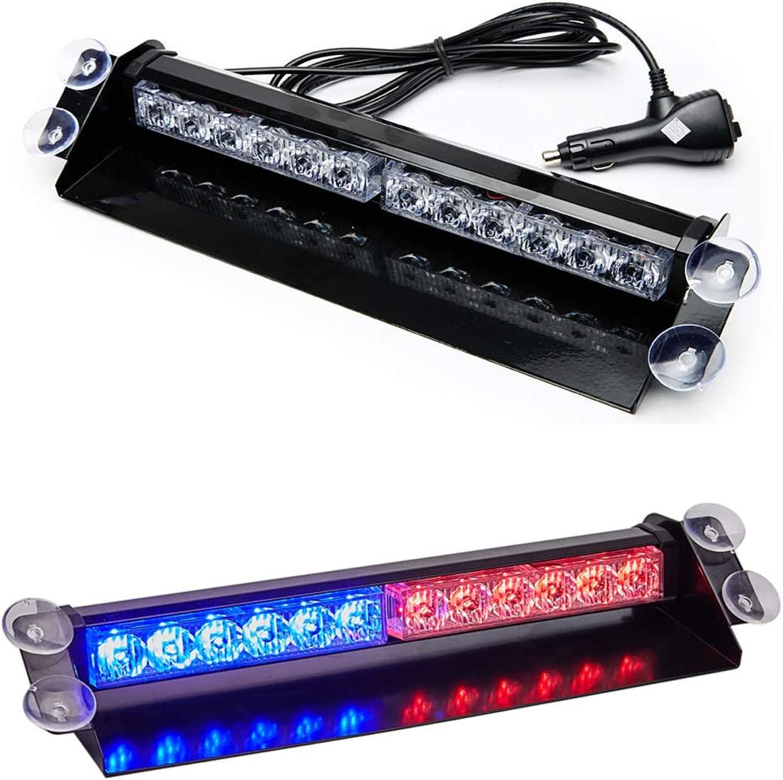 Стробоскоп ЧЕРВОНО-СИНІЙ на лобове скло "LED FLASH LIGHT 51057", проблисковий маячок салон авто