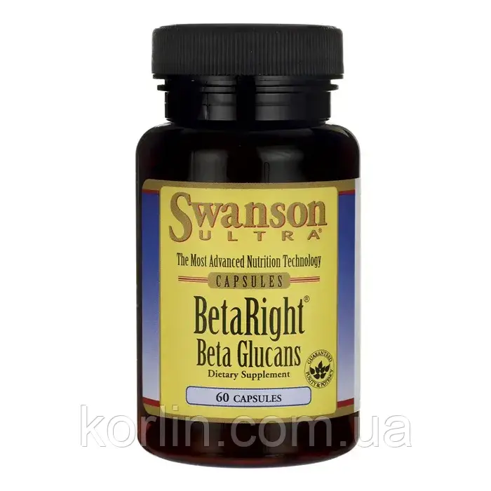 Бета Глюкан 60 кап Swanson BetaRight Beta Glucans США Доставка з ЄС, фото 1