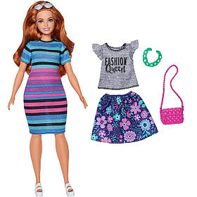 Лялька Барбі Модниця Руда з набором одягу Barbie Fashionistas GS Happy Hued FJF69
