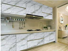 Самоклеюча плівка Supretto білий мармур 3Mх0.60M (100), фото 2