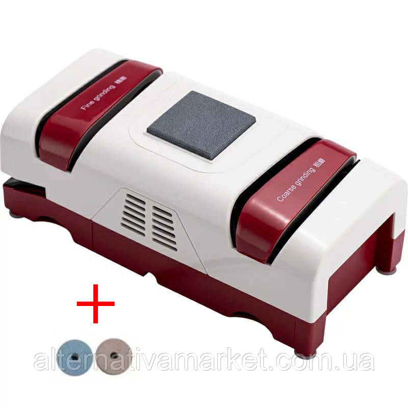 Електроточило для ножів "MomsCook MTKN-001V12R" (заточення ножів, ножиць, викруток, 60Вт + запаска), фото 1