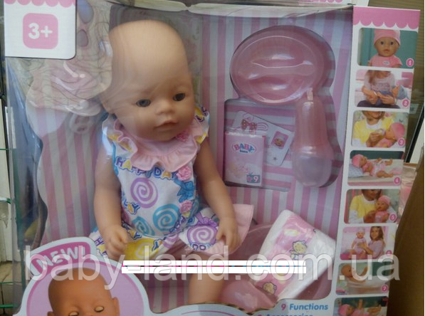 Лялька-пупс Baby Born з аксесуарами функціональний Limo Toy 8001-2