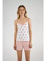 Пижама женская с шортами ELLEN pajamas&more ROSY LPK 4070/06/01 c цветочным принтом розочки