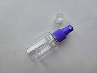 50 мл пластик Бочка с фиолетовым распылителем спреем 20/410, флакон ПЭТ, пластмассовый, прозрачный в комплекте