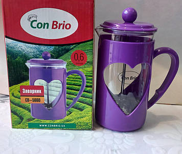 Заварник Con Brio СВ5660 фіолетовий,скло,пластик,600мл