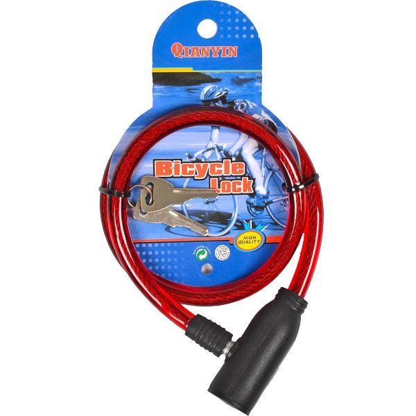 Замок для велосипеда, протиугінний велосипедний замок-трос товщина 9 мм, довжина 65 см, фото 1