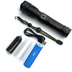 Акумуляторний світлодіодний ліхтар XHP70 з батареєю 18650