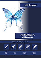 Акварельный блок 30%хлопка, 21*29.7см, 10 л, 300гр, склейка Leniar 90861