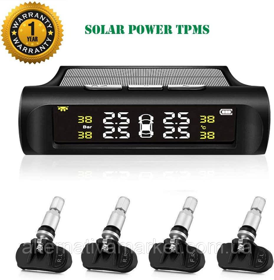 Система контролю тиску в шинах TPMS T-2VOICE (4шт. внутрішні датчики, Сонячна батарея), фото 1