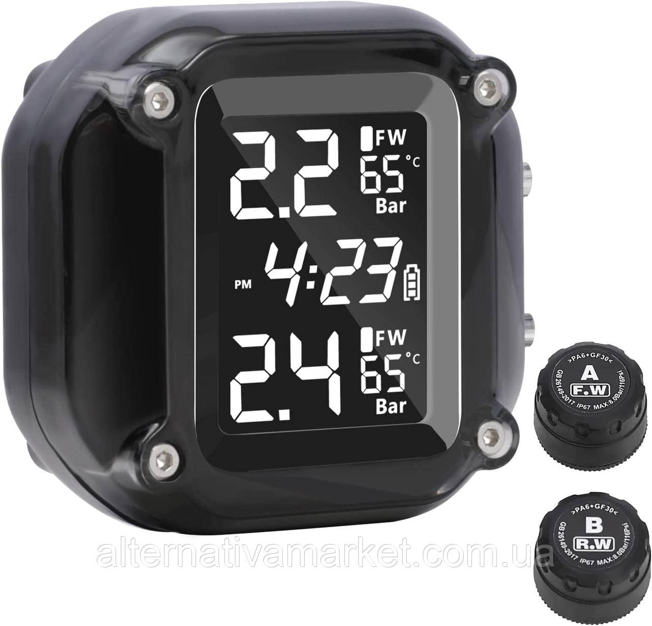 Система контролю тиску в шинах TPMS Moto XM6 для мотоцикла (контроль температури, напруги), фото 1