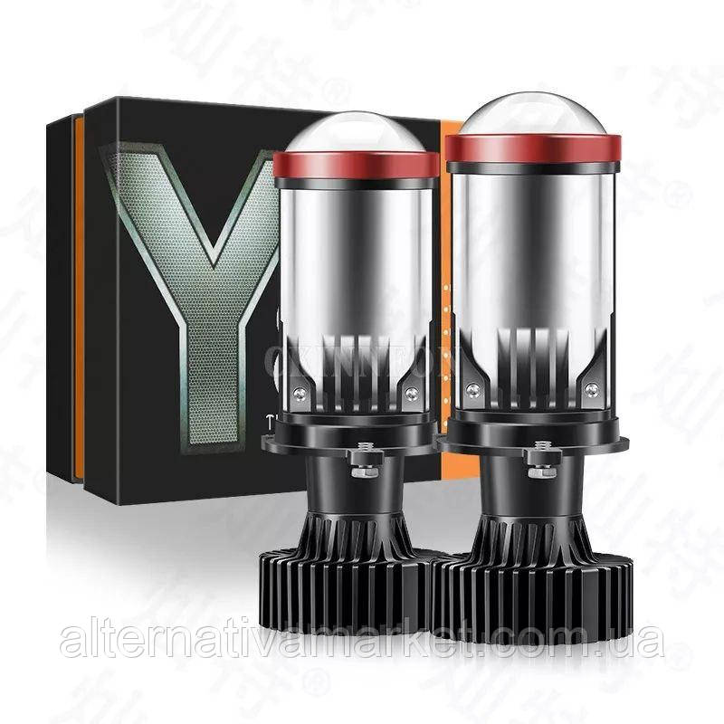 Лампи BI-LED міні-лінзи Y8 "H4 MINI LED LENS" (70Вт, 16000Лм, 6000К, 9-36v, Цоколь H4), фото 1