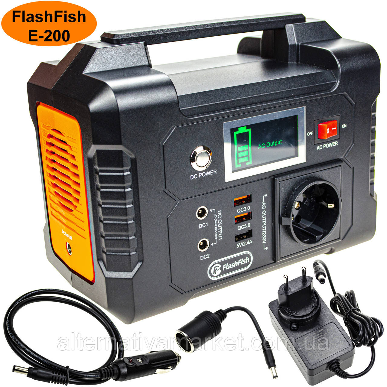 Портативна зарядна станція FlashFish E200, Повербанк (200Вт, 40800 мАг), фото 1