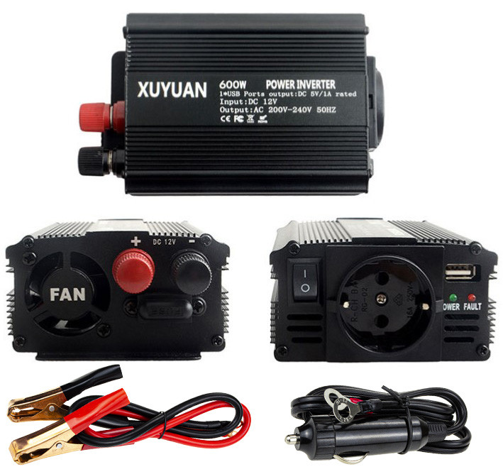 Інвертор 12V-220 "XUYUAN 600W MOD", перетворювач напруги 12V-220V (Модифікована Сінусоїда, 600Вт)