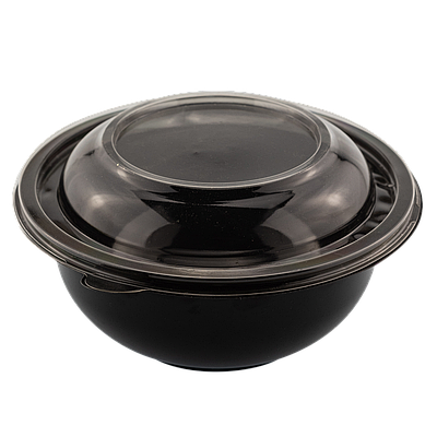 Салатник чорний з прозорою кришкою (800-1000мл)