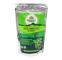 Чай Тулси Зелёный чай, 100г. слим пакет, Органик Индия, базилик - Зелёный чай, Tulsi-Green tea, Organic India,