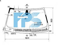 Лобовое стекло BMW 7 E65 / E66 01-08 PILKINGTON, обогрев, датчик дождя