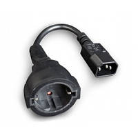 Кабель питания 220V 0.2m Atcom 1.00 мм IEC C14(М) TO SCHUKO(F) Медь Черный (10014)