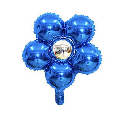 Фольгована кулька квітка ромашка синя 18 дюймів