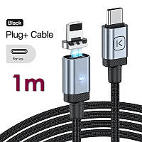 Магнітний кабель Type C - Apple Lightning (1 м) 3 A Quick Charge швидкої зарядки і передачі даних телефону для смартфона iPhone