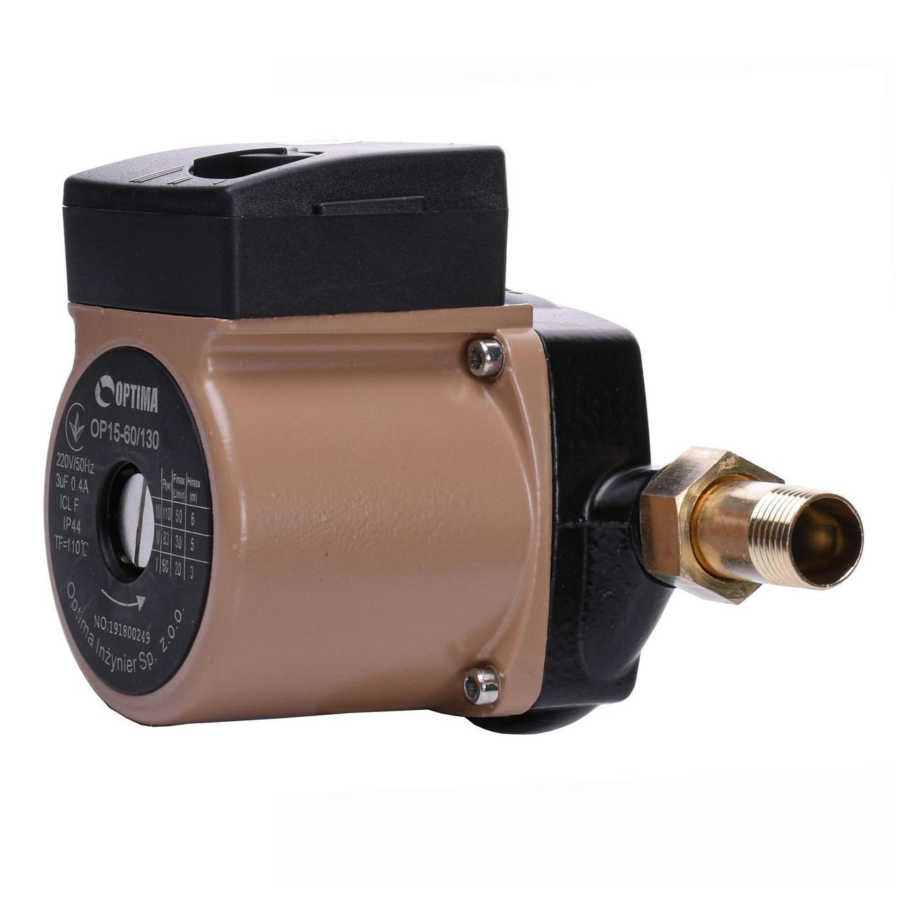 Насос циркуляційний Optima OP15-60 130 мм (гайки, кабель з вилкою), фото 1