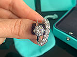 Тіффані кільце подвійне в серебрі 925 проби, вставки цирконію, у брендовому пакованні. Люкс, фото 3