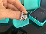 Тіффані кільце подвійне в серебрі 925 проби, вставки цирконію, у брендовому пакованні. Люкс, фото 4